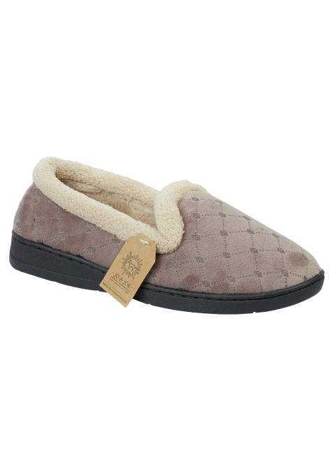 Jo & Joe Ladies Isla Embossed Velvet Slippers